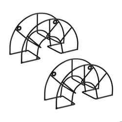 Relaxdays Support mural pour le tuyau d’arrosage de 5/8 pouces et 45 m lot de 2 acier 19 x 305 x 135 cm noir