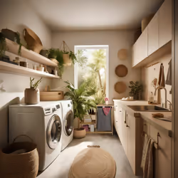 Meuble à linge, étagère avec 3 niveaux, sac amovible, hlp : 80 x 100 x 32 cm, salle de bain, nature - Relaxdays - Vue supplémentaire 5