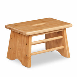 Relaxdays - Tabouret, en bambou, charge max. : 100 kg, stable, avec fente, hlp : 20x33x21,5 cm, salle de bain, nature
