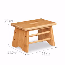 Relaxdays - Tabouret, en bambou, charge max. : 100 kg, stable, avec fente, hlp : 20x33x21,5 cm, salle de bain, nature - Vue supplémentaire 4