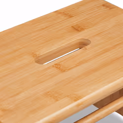 Relaxdays - Tabouret, en bambou, charge max. : 100 kg, stable, avec fente, hlp : 20x33x21,5 cm, salle de bain, nature - Vue supplémentaire 7