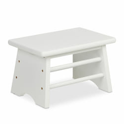 Relaxdays - Tabouret, en bambou, charge max. : 100 kg, stable, enfant, h x l x p : 20 x 33 x 21,5 cm, salle de bain, blanc