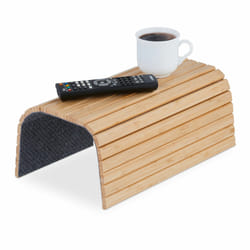 Relaxdays Support pour accoudoir, bambou, tablette pour canapé ou fauteuil