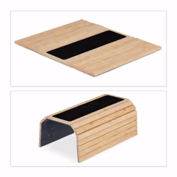 Relaxdays Support pour accoudoir, bambou, tablette pour canapé ou fauteuil, L x P : 42 x 34 cm, repose-boissons, nature - Vue supplémentaire 6