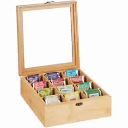 Cette boîte en bambou est parfaite pour stocker vos sachets de thé de manière structurée tout en préservant leurs arômes. Cha ...