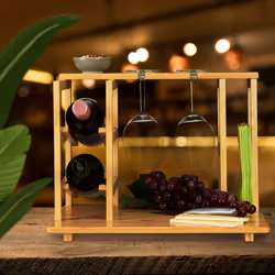Relaxdays - Plateau à fromages en bambou, HxLxP: 26,5 x 40,5 x 33 cm, planche & accessoires vin, porte-serviettes, nature