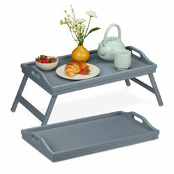 Relaxdays - Plateau de service, lot 2, pliable, tablette avec pieds