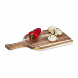 Relaxdays - Planche à découper rectangulaire, bois d'acacia, accessoire de cuisine, HxLxP : 1,5x37x20 cm, poignée, nature