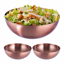 Saladier lot de 3 inox mélangeur rond pour cuisiner et pour le service diamètre de 315 cm 5 litres cuivre