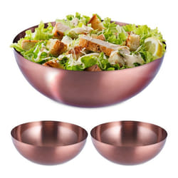 Saladier lot de 3 inox mélangeur rond pour cuisiner et pour le service diamètre de 315 cm 5 litres cuivre