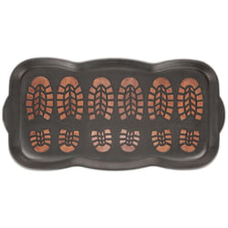 Relaxdays - Tapis en caoutchouc, pour chaussures humides, bord relevé, 80x40 cm, antidérapant, noir - orange