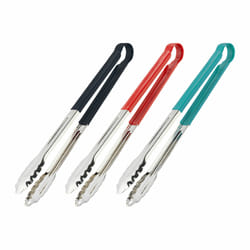 Relaxdays - Pince à barbecue, lot de 3, acier inoxydable, manche antidérapant, 40 cm de long, cuisine, grillades, coloré