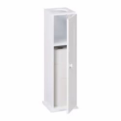 Organisez la salle de bain ou les toilettes tout en décorant grâce à cette petite armoire à papier toilette. Deux compartimen ...