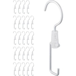 Relaxdays - Lot de 25 crochets carrés et ronds pour dressing, accroches casquettes et bonnets, crochet à vêtement, argenté