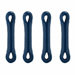 Lot de 4 cordes à linge, 30 m chacune, 120 m au total, noyau acier, pvc, extérieur & intérieur, à tendre, bleu - Relaxdays