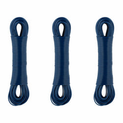 Lot de 3 cordes à linge, 50 m, noyau en acier, pvc, extra solide, pour extérieur & intérieur, à tendre, bleu - Relaxdays