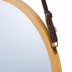 Relaxdays - Miroir suspendu rond, sangle réglable, cadre bambou, entrée, salle de bain & wc, diamètre : 38 cm, nature - Vue supplémentaire 6