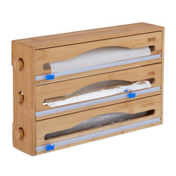 Relaxdays 10046720 multi-dérouleur de cuisine Bois Bambou, Plastique