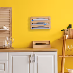Relaxdays 10046720 multi-dérouleur de cuisine Bois Bambou, Plastique