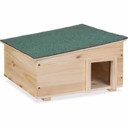Grâce à cet abri, vous offrez aux hérissons craintifs un endroit où se réfugier. L’abri en bois de sapin naturel offre une pr ...