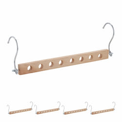 Relaxdays Lot de 5 cintres gain de place, supports peu encombrants, HxLxP: 10x31x5 cm, pour armoire, nature - argenté