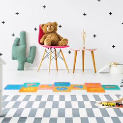 Relaxdays - Tapis de jeu avec nombres, 25 pièces en tout, sans substances nocives, lavable, mousse, multicolore
