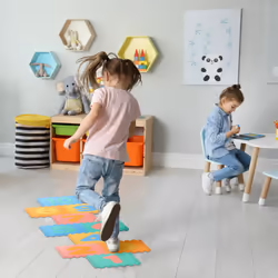 Relaxdays - Tapis de jeu avec nombres, 25 pièces en tout, sans substances nocives, lavable, mousse, multicolore