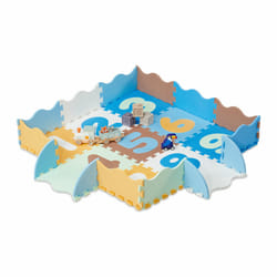 Relaxdays - Tapis de jeu avec 34 pièces en tout, bordure, sans substances nocives, lavable, mousse, multicolore