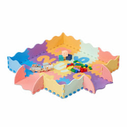Relaxdays - Tapis de jeu avec 34 pièces en tout, bordure, sans substances nocives, lavable, mousse, multicolore