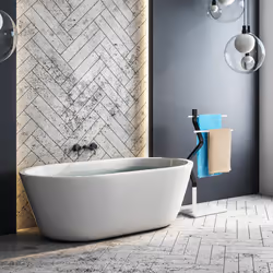 Porte-serviettes, 2 barres, pour les torchons et serviettes, acier & mdf, HxLxP : 85x43,5x20 cm, noir/blanc - Relaxdays