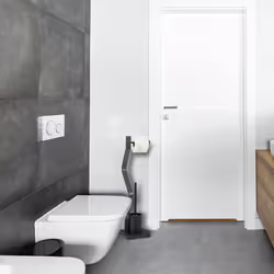 Relaxdays - Serviteur wc, non fixe, support pour papier toilette, brosse et porte-brosse, 75x18,5x18,5 cm, noir - gris - Vue supplémentaire 5