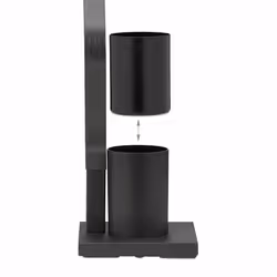 Relaxdays - Serviteur wc, non fixe, support pour papier toilette, brosse et porte-brosse, 75x18,5x18,5 cm, noir - gris - Vue supplémentaire 6