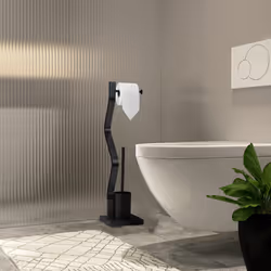 Relaxdays - Serviteur wc, non fixe, support pour papier toilette, brosse et porte-brosse, h x l x p: 75x18,5x18,5 cm, noir