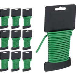 Relaxdays - Lot de 10 rouleaux fil de fer, longueur 5 m, diamètre 5 mm, revêtement, accessoires de jardinage, vert