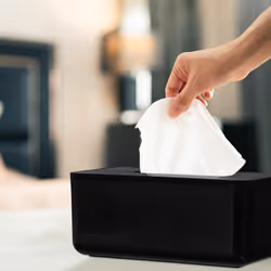 Relaxdays Boîte à mouchoirs avec couvercle en bambou, pour salle de bain, moderne, HxLxP: 10x23x13 cm, plastique, noir