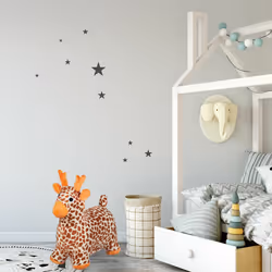Relaxdays Animal sauteur en forme de girafe, pompe à air et housse, charge max. 50 kg, sans BPA, 3 ans et +, multicolore
