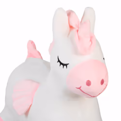 Relaxdays Animal sauteur en forme de licorne, pompe à air et housse, charge max. 50 kg, sans BPA, 3 ans et +, blanc/rose - Vue supplémentaire 7