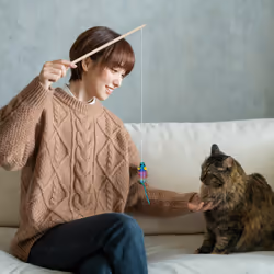 Relaxdays - Jouet avec souris, lot de 5, jeux interactif, 106 cm de long, occuper chat & chaton, multicolore