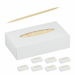 8000 cure-dents en bois, longueur : 6,5 cm, pour l'hygiène dentaire, l'apéro ou le bricolage, natures - Relaxdays