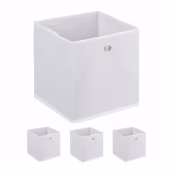 Relaxdays 4052025470142, Boîte de rangement, Blanc, Carré, Carton, Toison, Fer, Monochromatique, Intérieure