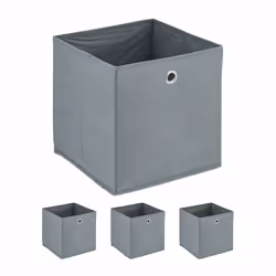 Relaxdays 4052025470173, Boîte de rangement, Beige, Gris, Carré, Carton, Toison, Fer, Monochromatique, Intérieure