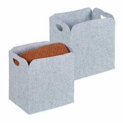 Relaxdays - Panier rangement, organiseur pour vos objets, lot de 2, en feutre, h x l x p : 30 x 30 x 23 cm, gris clair