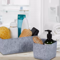 Relaxdays - Panier rangement, 5 pièces, organiseur pour le tiroir ou l'armoire, en feutre, 2 tailles, gris