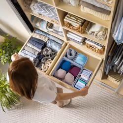 Relaxdays - Panier rangement, 5 pièces, organiseur pour le tiroir ou l'armoire, en feutre, 2 tailles, gris