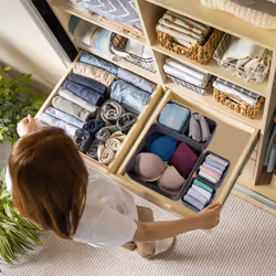 Panier rangement, 5 pièces, organiseur pour le tiroir ou l'armoire, pliable, 2 tailles, gris - Relaxdays