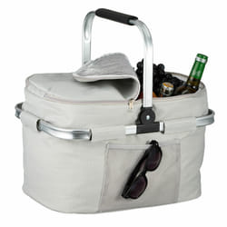 Sac de courses, pliable, panier pratique, pour une après-midi en plein air, hlp 45 x 43 x 30,5 cm, gris clair - Relaxdays