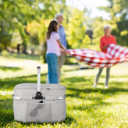 Sac de courses, pliable, panier pratique, pour une après-midi en plein air, hlp 45 x 43 x 30,5 cm, gris clair - Relaxdays