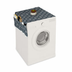 Protection de machine à laver avec poches, polyester, lave-linge, sèche-linge, frigo, anthracite - crème - Relaxdays