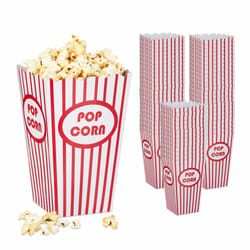 Relaxdays - Sachets à popcorns, lot de 72, rayures, rétro, cinéma, accessoires pour soirée film, carton, rouge - blanc