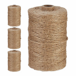 4 rouleaux de ficelle en jute (chacune 100 m), biodégradable, bricolage, jardin, emballage, nature - Relaxdays